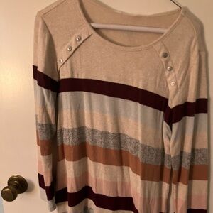 Market & Spruce Multicolor Striped Long Sleeve Tee